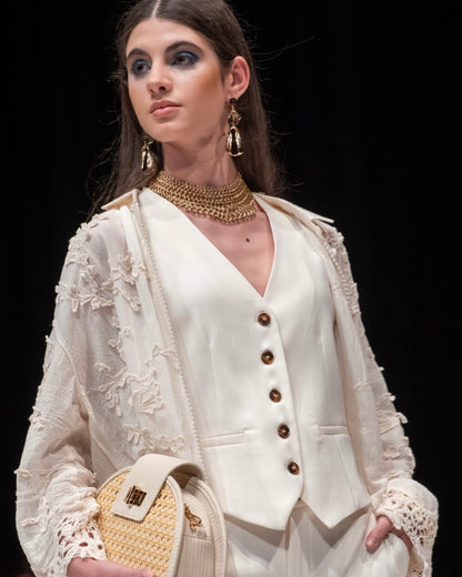 Camisa boho manga crochet