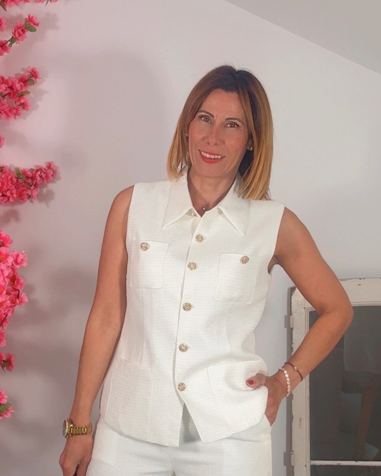 Chaleco tweed elegant