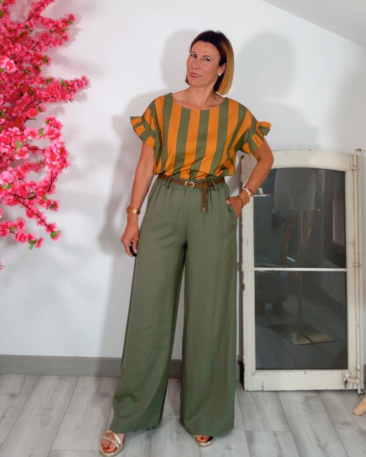 Pantalon tencel kaki