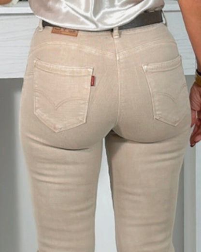 Jeans Cropped crema