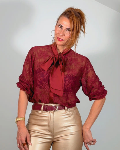 Blusa calada Burdeos