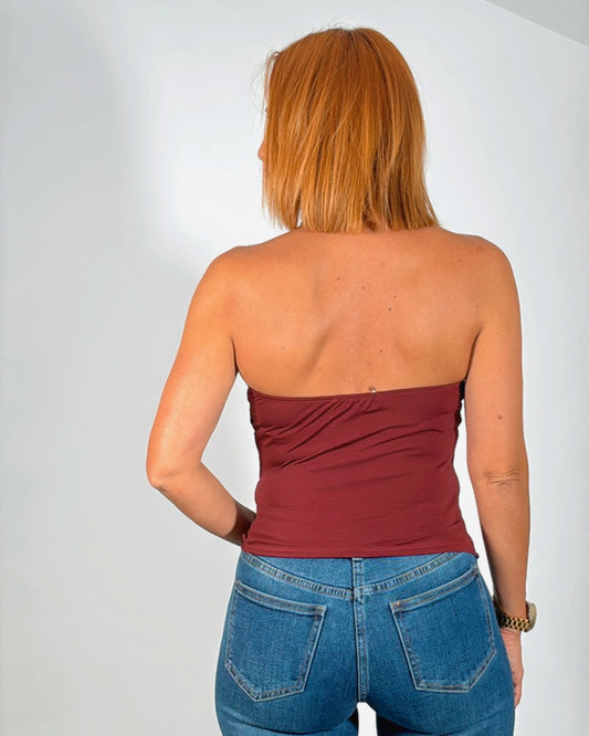Top halter Burdeos