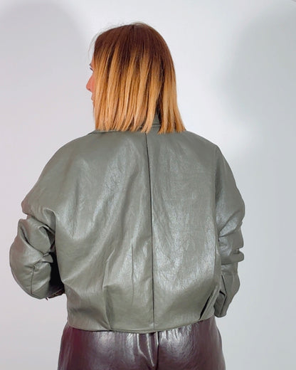 Chaqueta polipiel kaki