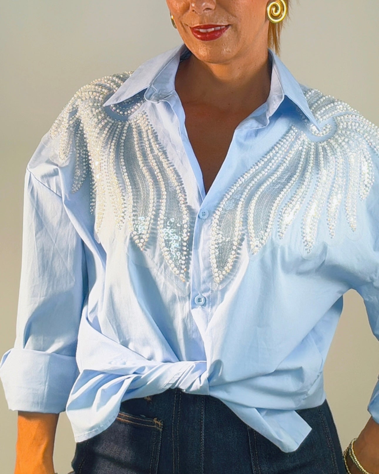 Camisa alas perlas