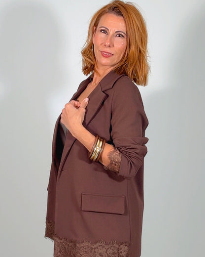 Blazer puntilla chocolate