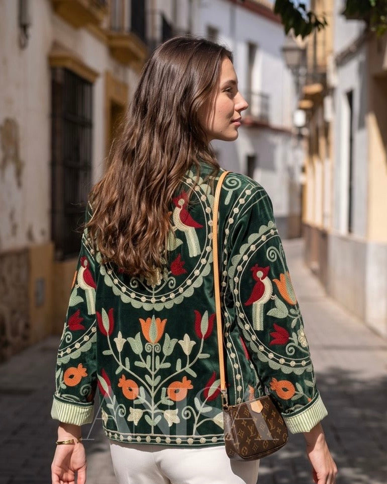 Chaqueta Madras pájaro
