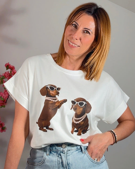 Camiseta perro gafas