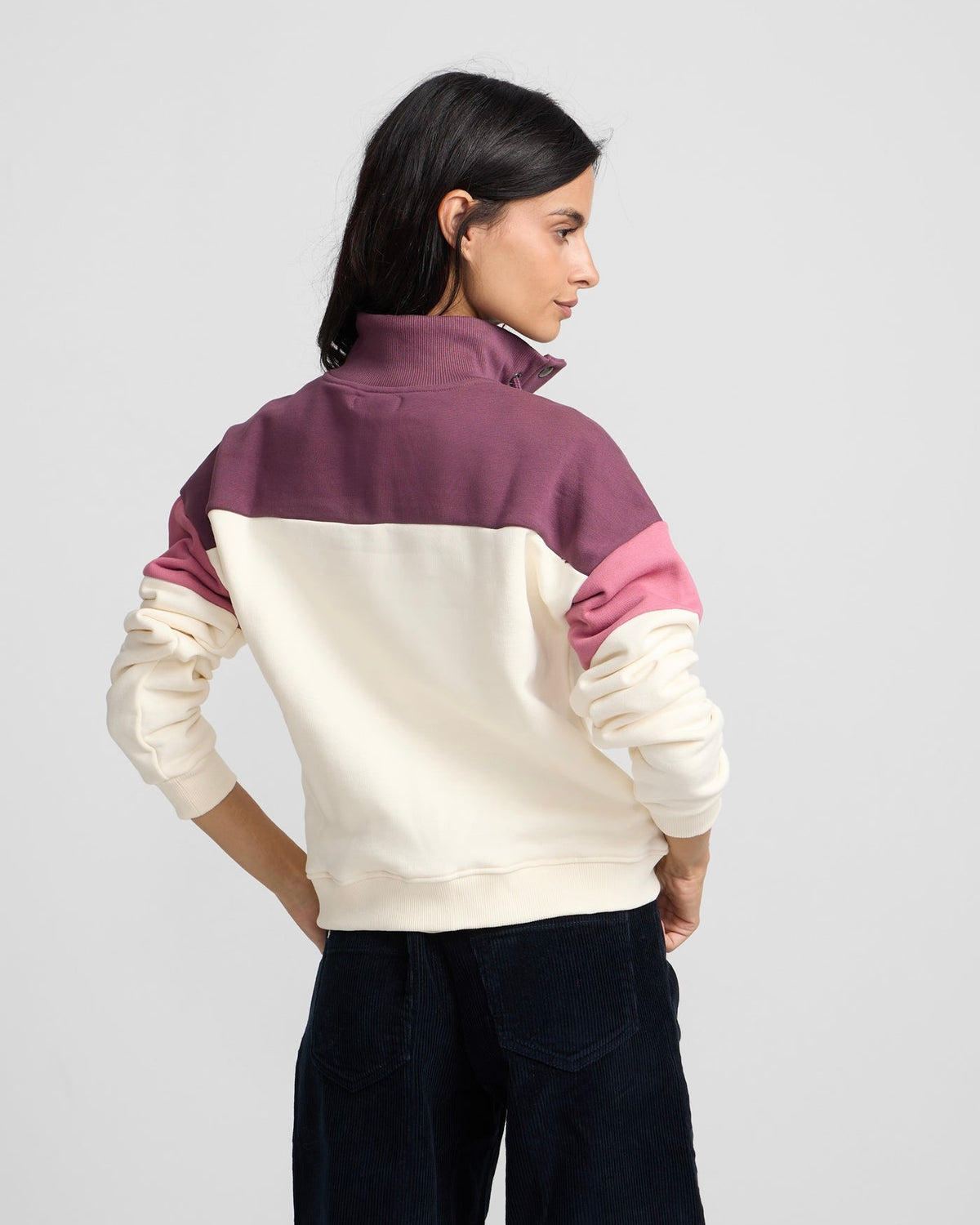 Sudadera Silbon botones burdeos/ rosa
