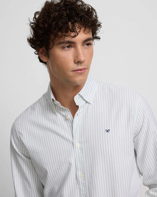 Camisa Oxford Silbon rayas verdes