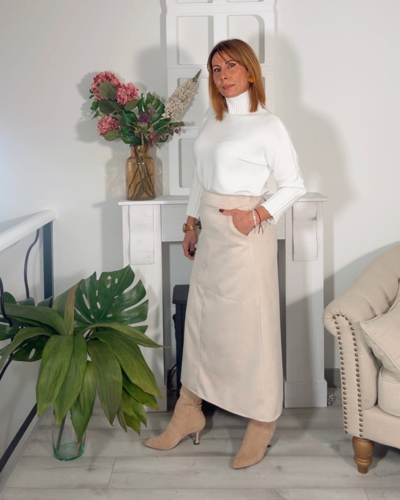 Falda antelina hielo