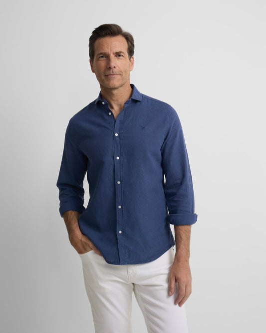 Camisa Silbon lino azul