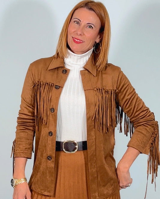 Camisa antelina flecos