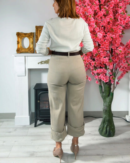 Pantalon vuelta taupe