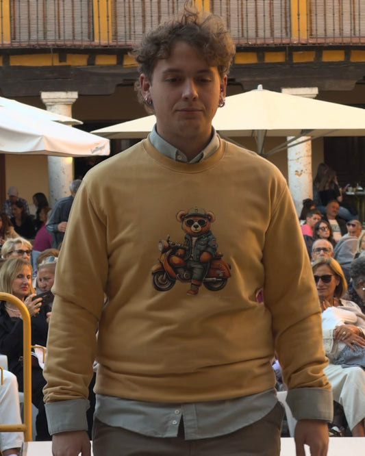 Sudadera Yellow Skin oso motero