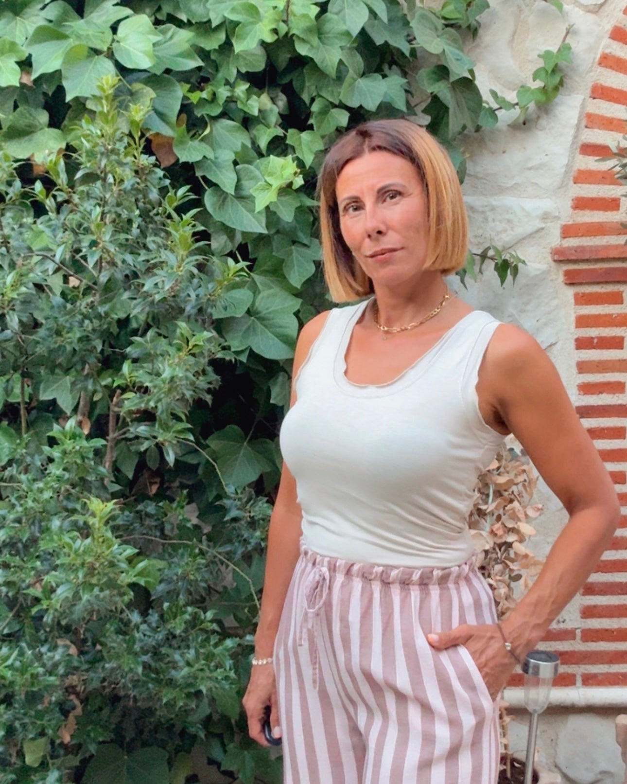 Pantalon rayas largo