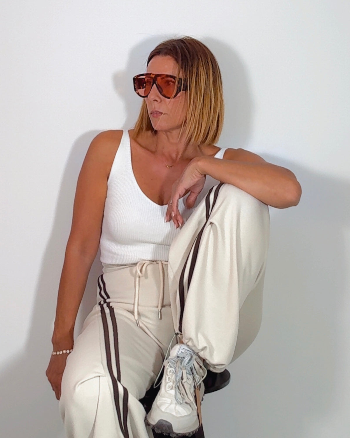 Pantalon retro beige