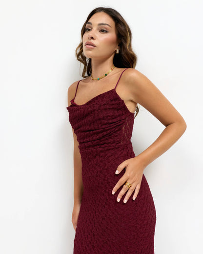 Vestido encaje Burdeos