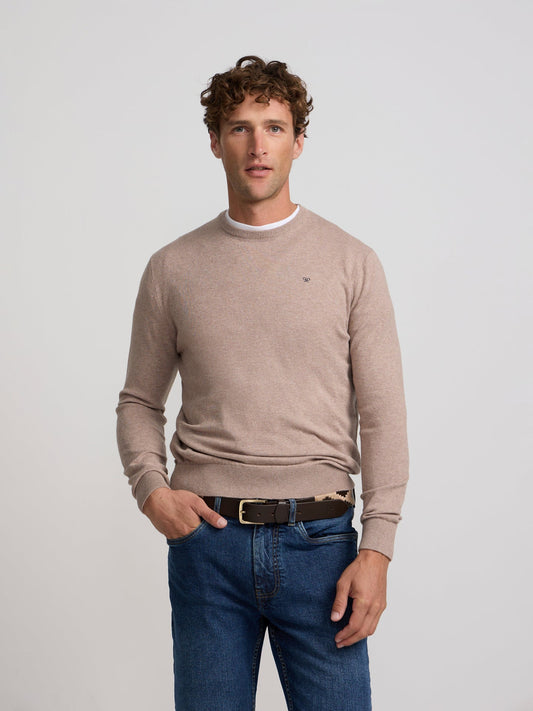 Jersey Silbon cuello redondo beige claro