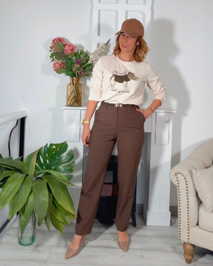 Pantalon pinzas cuadros