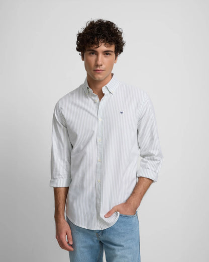 Camisa Oxford Silbon rayas verdes