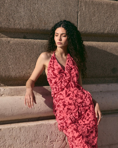 Vestido Chiffon coral