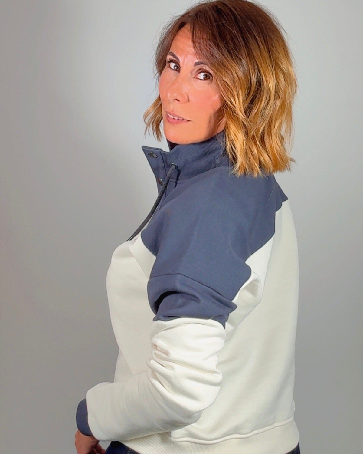 Sudadera Silbon botones marino