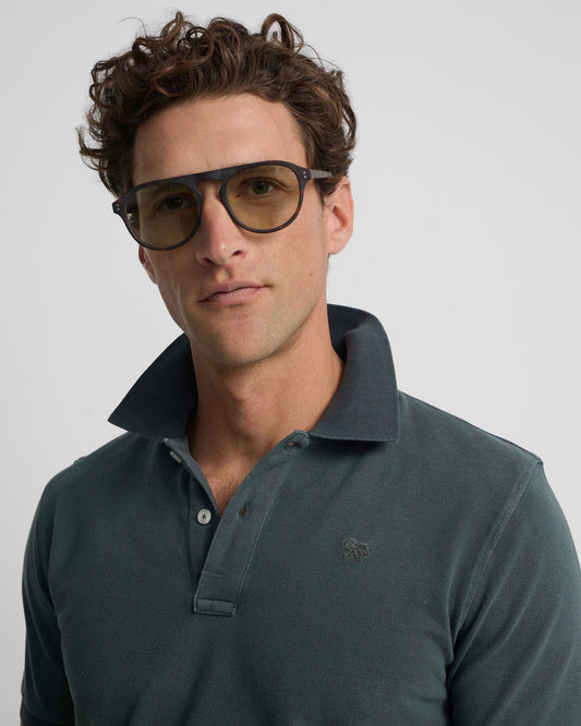 Polo Silbon garment verde oscuro