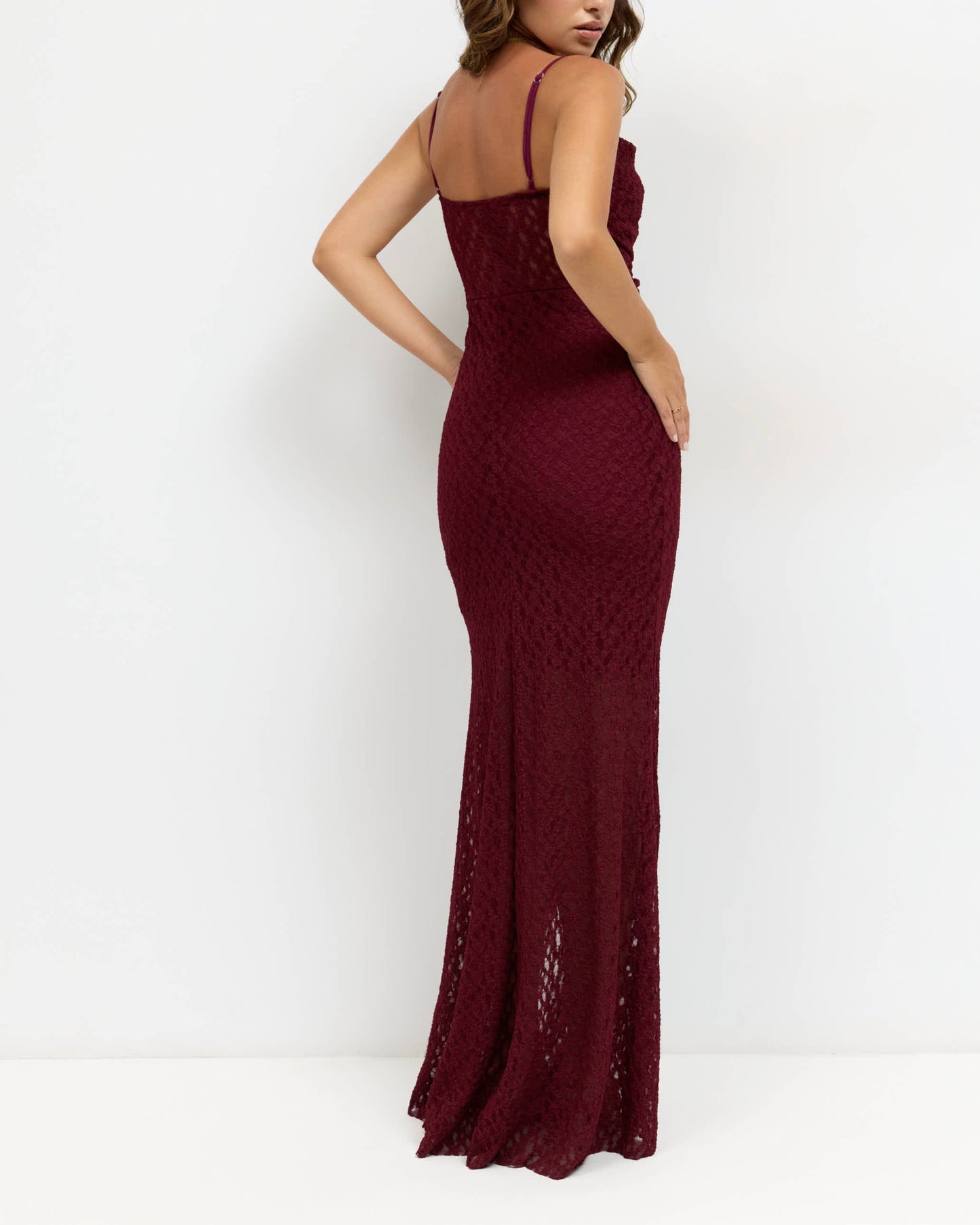 Vestido encaje Burdeos