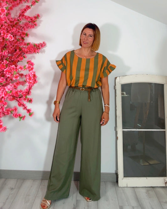 Pantalon tencel kaki