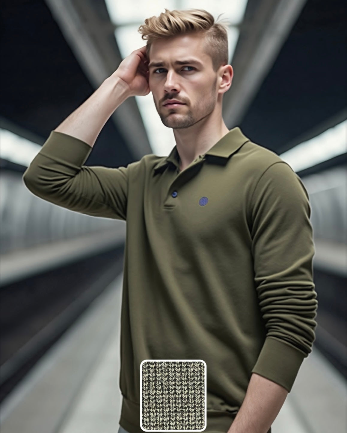 Polo de punto kaki Urban