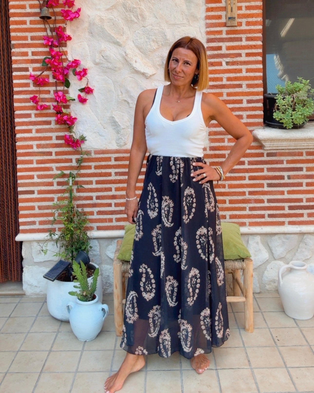 Falda gasa paisley