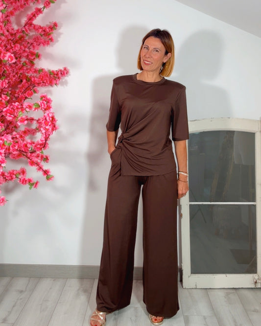 Conjunto Tencel chocolate