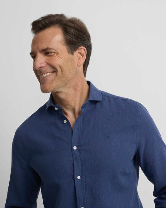 Camisa Silbon lino azul