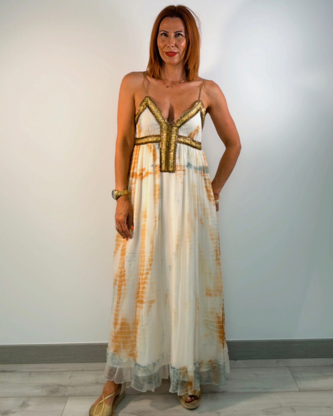 Vestido joya pico