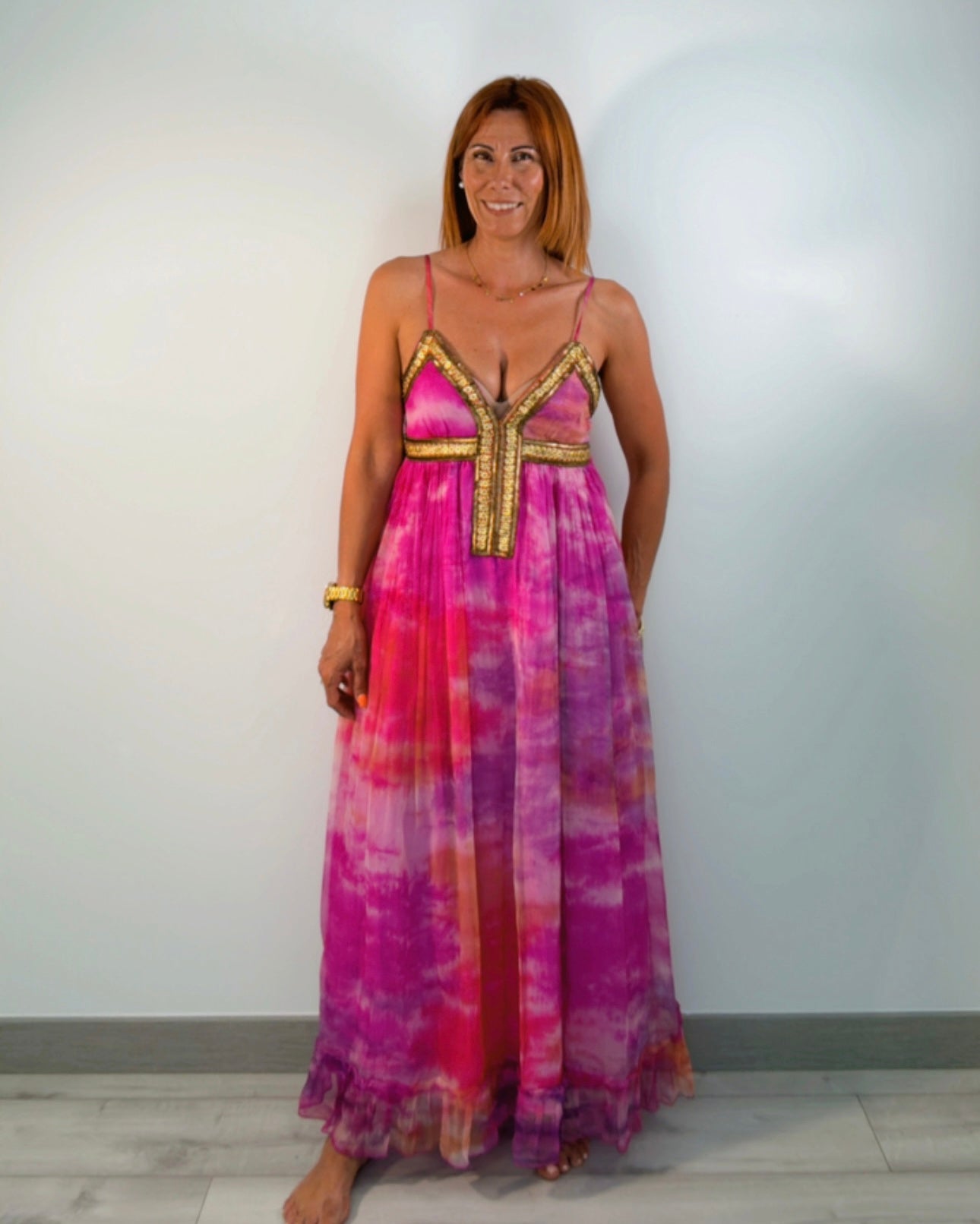 Vestido joya pico