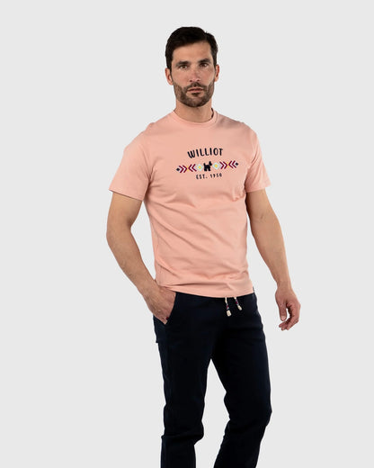 Camiseta Etnica coral suave bordada Williot