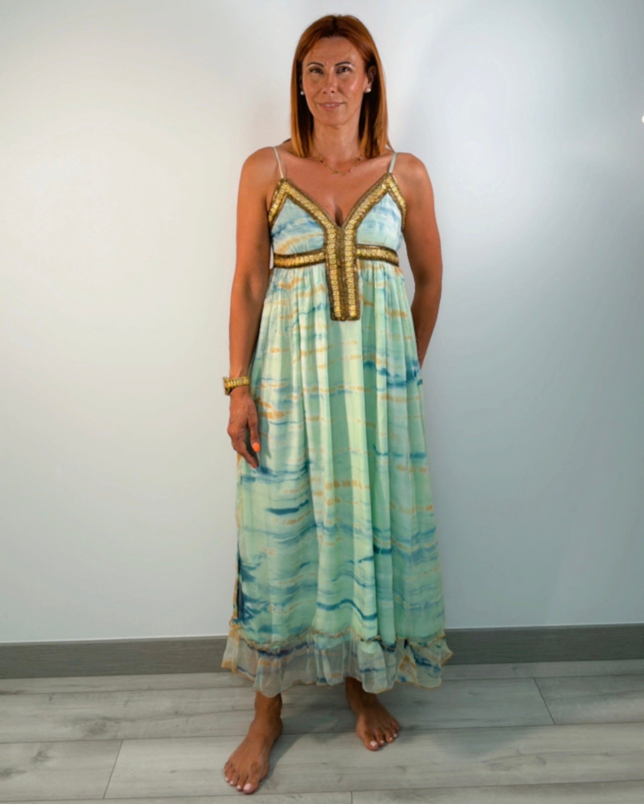 Vestido joya pico