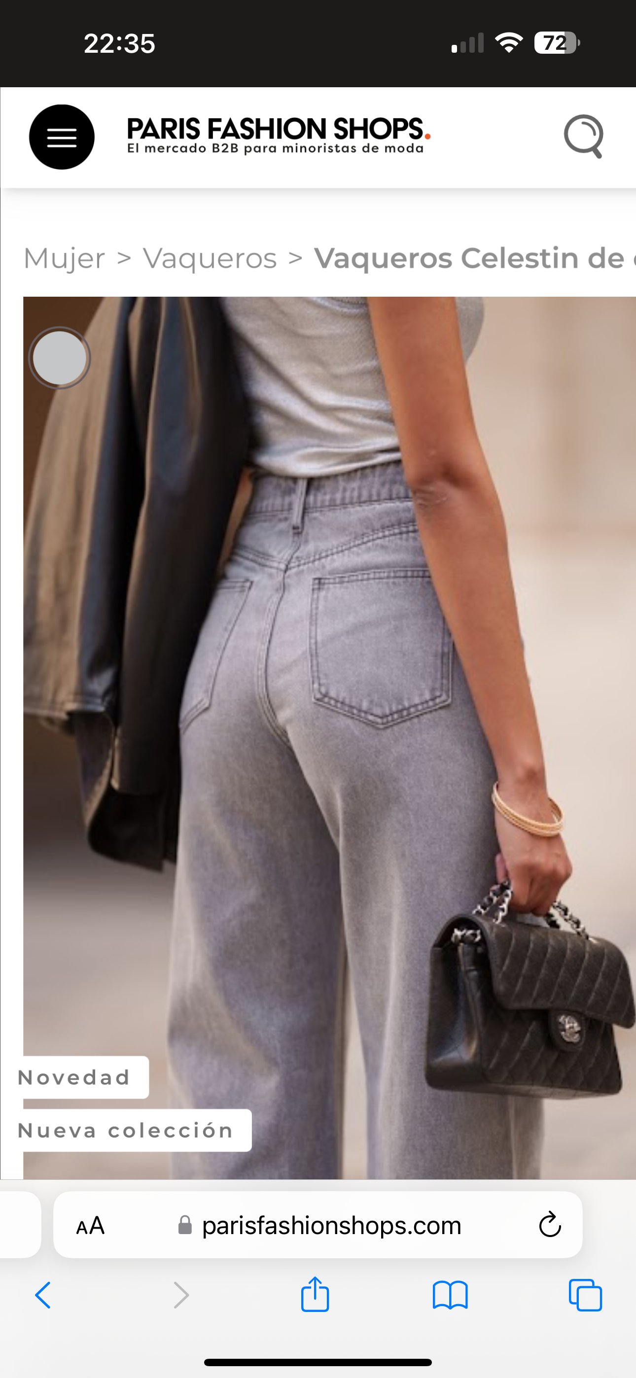Jeans corte ancho gris