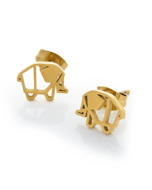 Golden elephant earring