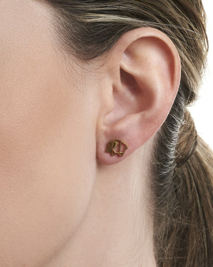 Golden elephant earring