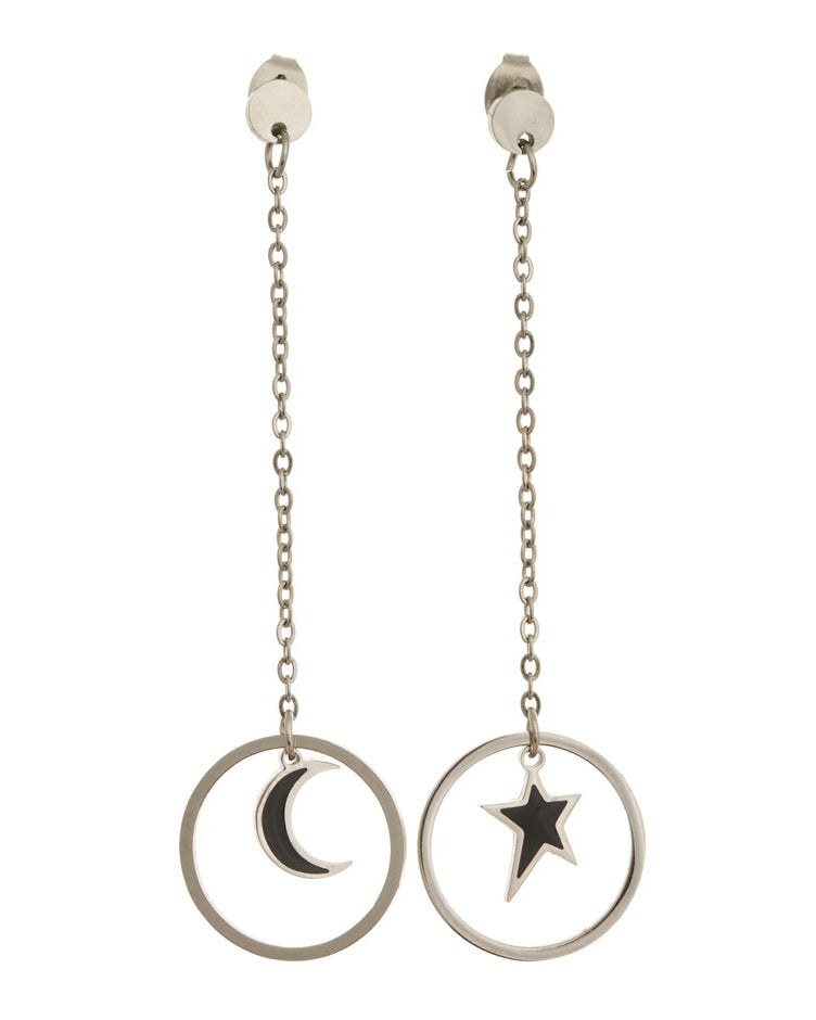Star and moon earring